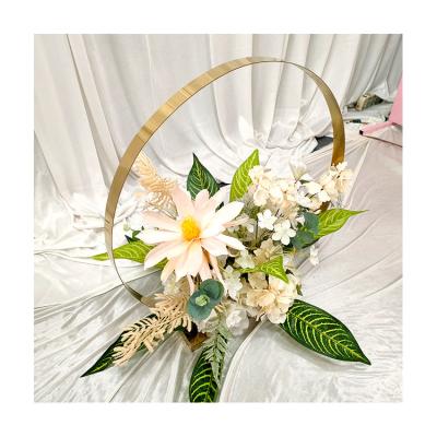 China Factory price sales gold wedding decoration backdrop metal material flower arch for sale