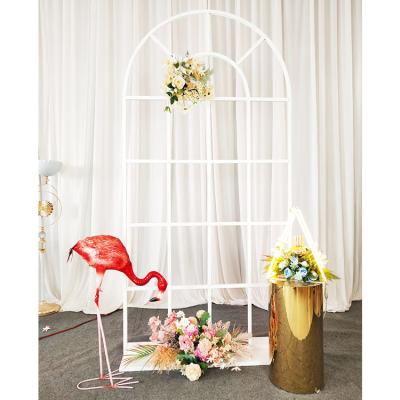 China Easy Assemble FARUN Custom Wedding Arch Good Cheap Price Artificial Flowers Arch Metal Backdrop Stand for sale