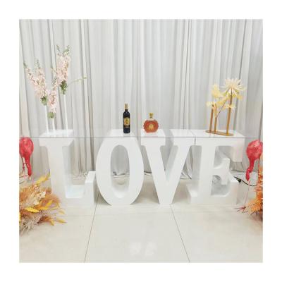 China Wholesale Metal Material Metal LOVE ONE BABY Number Letter Props Party Table For Wedding Decoration Event for sale