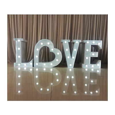 China Metal Material Wedding Party Supplies LED Neon Light Letters Lamps LOVE Wedding Backdrop Metal Marquee Letter Number Light for sale