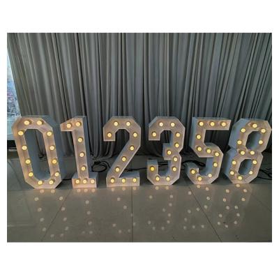 China Moden Factory Customize Luminous Letter Light Metal Number Marquee Neon Light Numbers Number Sign for sale