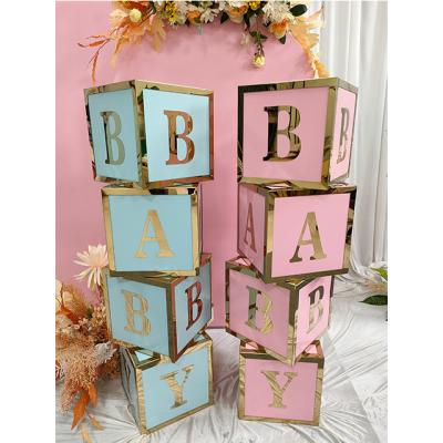 China Wholesale Waterproof Baby Shower Box for Modern Wedding Party Birthday Baby Shower Decoration Metal Frame Arch Backdrops for sale