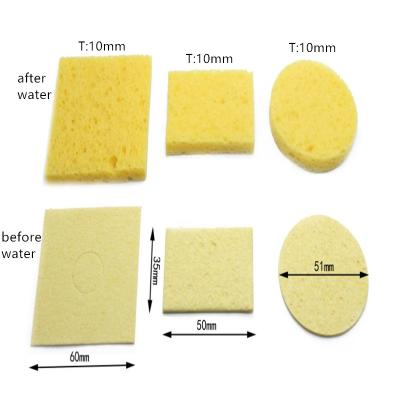 China Durable Solder Iron Tips Cleaning Yellow Compressed Sponge Cellulose Sponge Pads for sale