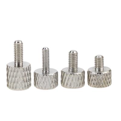 China Pan Customized Flat Head Knurled Thumb Screw Galvanized Stainless Steel M2 M3 M4 Knurled Thumb Screw Step Shoulder Screw for sale