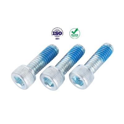 China Blue Galvanized M2 M6 M8 Hex Pan Head Pan ASTM Carbon Steel Cleaning Hex Socket Cap Screws With Elevated Head for sale