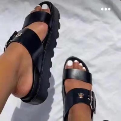 China 2021 Fashion Trend Designer Women Outdoor Daily Life Slippers Ladies Flat Shoes Women's Flat Sandals for sale