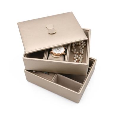 China China Manufacturer Unique Eco-friendly Luxury Leather Jewelry Packaging Box Customized Display Boxes for sale