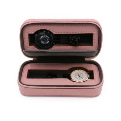 China Eco-friendly Factory Directly Supply Custom Portable PU Luxury Leather Watch Travel Case Watch Box With Zipper for sale