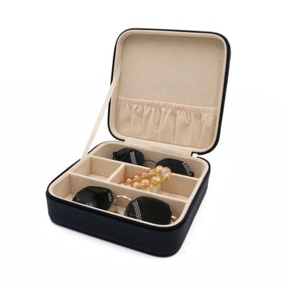 China Fashional Glass Case Mood Luxury Trinket Customized Eye Glass Accessories Display Case Leather Sun Glass Custom Storage Box for sale