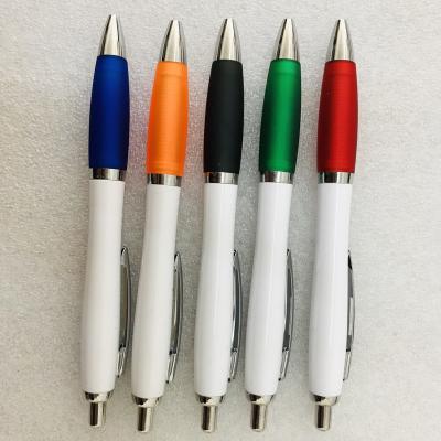 China Hot Sale Cheap Promotional White Ballpoint Pen 2021 Promotional Pen Durable Plastic Ballpoint Pen Barrel Gift Pen With Custom Logo Company Name for sale