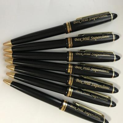 China office & Wholesale school pen branded name cheap promo items black plastic advertising ball pen custom logo as best business gifts for company for sale