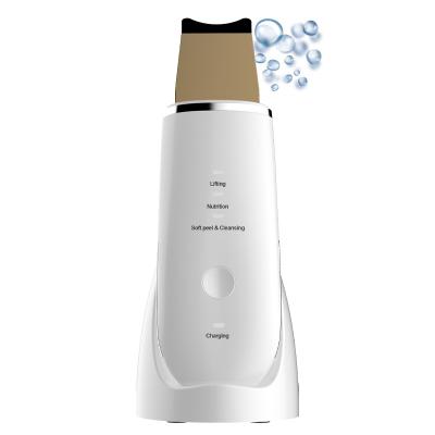 China New DEEP CLEANING Radio Charging Ultrasonic Deep Face Skin Scrubber Face Skin Spatula Facial Cleansing Device for sale