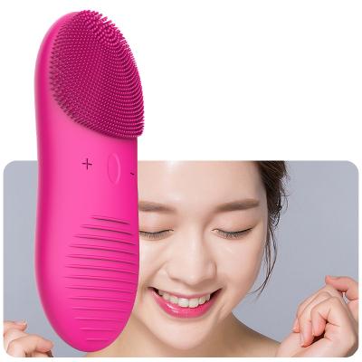 China Acne Treatment IPx7 Waterproof Silicone Electric Face Massager Sonic Vibrate Wash Skin Pore Machine Clean Facial Cleansing Brush for sale