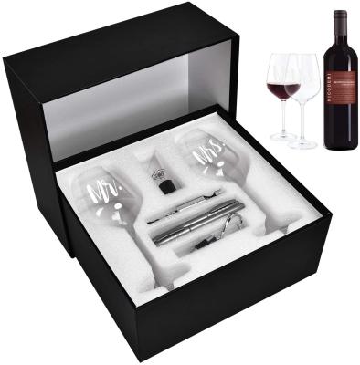 China High Quality Recycled Materials Gift Box for Mr. and Mrs. Wine Glass Set for Couples for sale