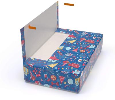 China Recycled materials blue gift box for birthday present such as shirts, jeans, sweaters, pajamas books, tablets, electronics for sale