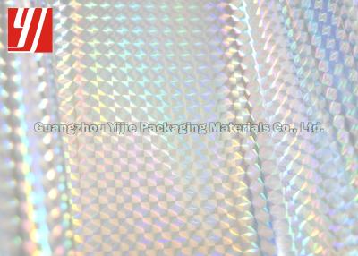 China Laser Grid PET 25 Micron Silver Holographic Foil for sale