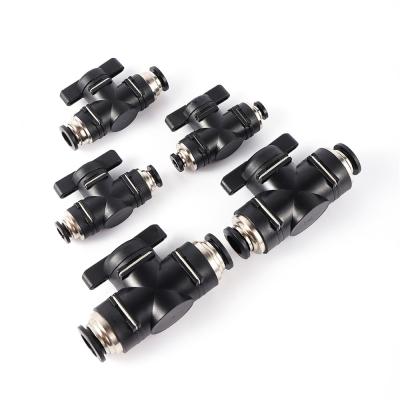 China Garden Irrigation 4 6 8 10 Quick Push Valve Pneumatic Valve Hand Control Water Mist System 12mm Connector Fittings for sale