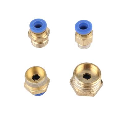 China Material of Construction Shops 1/8 1/4 3/8 1/2 Inch Male Thread 6mm Straight Push In Connector Pneumatic Air Compressor Fittings for sale