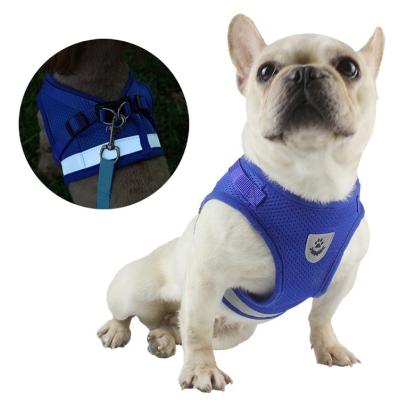 China Joyfamily Correa De Perro Custom Stripe Reflective Step In Vest Reversible Design Luxury Pet Dog Harness Leash for sale