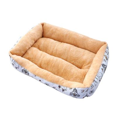 China Joyfamily Stocked Arctic Velvet Thickened Kennel Linen Non Slip Rectangular Pet Cat Dog Sofa Bed for sale