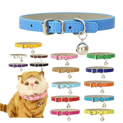 China Joyfamily Custom Made Cheap Cooling Pet Stocked Cat Dog Pu Reflection Collar With Small Bell for sale