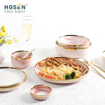 China Factory Outlet 9pcs 18pcs 26pcs China Dinnerware Set Luxury Viable Porcelain Dinnerware Elegant Factory Dishes Dish Sets Dinnerware Sets for sale