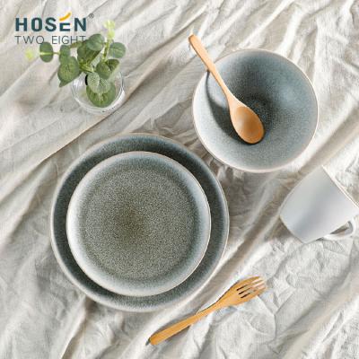 China Sustainable Ceramic Dinnerware Set China Noodle / Soup / Salad Bowls And Bowls Sets 16 PCS Mall Restaurant Ceramic Dishes Sets Tableware for sale