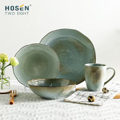 China Sustainable Hosen Custom Plates Lake Dishes Sets And Plates Housewares Dinnerware Set Household Bowls And Dishes Dinnerware Set for sale