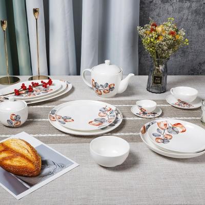 China Sustainable Top Quality Flower Dining Sets For Pakistan , 4 Pieces Porcelain Set for sale