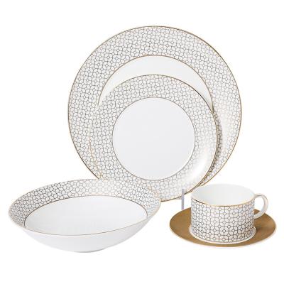 China Sustainable Bone China Fine Kitchen Cookware For Dinner Set , Dishwasher Safe Luxury Porcelain Dinnerware for sale