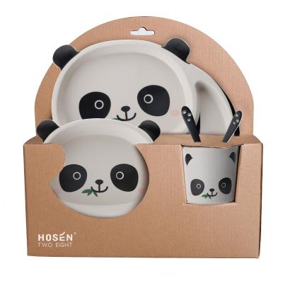 China Melamine 100% Bamboo Eco Friendly Sustainable Panda Dinnerware Kids Plate for sale