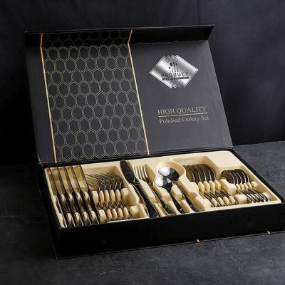 China Custom Made Cutlery 24PCS Waterproof Dinnerware Flatware Spoon Fork Spoon Knife Set for sale