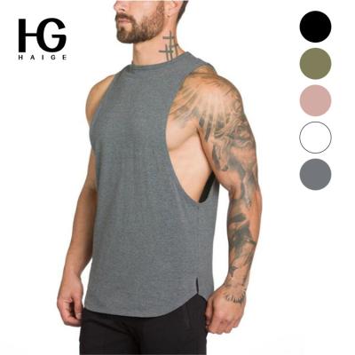 China Cotton Sporty Tank Tops Mens Fitness T-shirts Stringer Tank Tops Bodybuilding Sleeveless Muscle Gym Workout Men QUICK DRY for sale