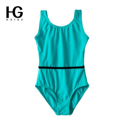 China Breathable Custom Logo Solid Color Double Shoulder Beach One Piece Swimsuit For Girls for sale