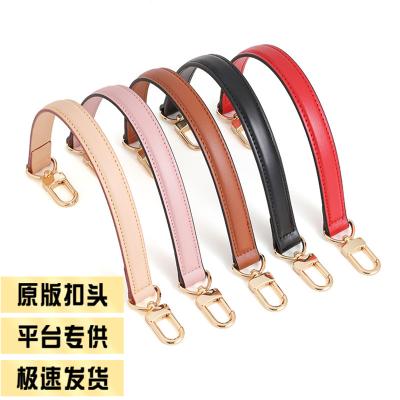 China Accessories Top Layer Cowhide Replacement Short Leather Handbag Strap Female Bucket Bag Leather Handle With Shoulder for sale