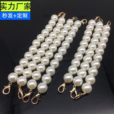 China Rubber Short Steel Wire Beaded Bag Chain Accessories Handle With Bead Strap for sale