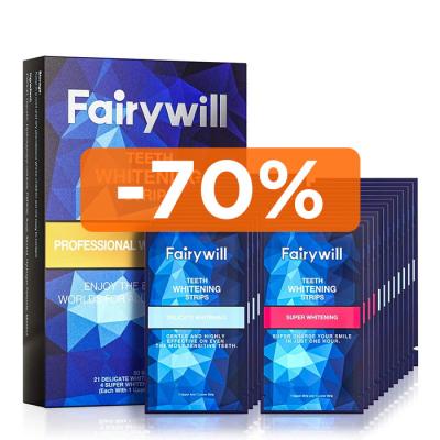 China Fairywill FW 338 6% HP 21PCS & 8% HP 4PCS Dental Teeth Tooth Whitening White Strips Kit Comb for sale