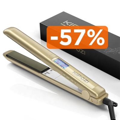 China KIPOZI KP 137 Gold UK US Plug 1 Inch Titanium 2 in 1 Hairstraigher Hairstraightener Lisseur Hair Straightener Flat Iron à venda