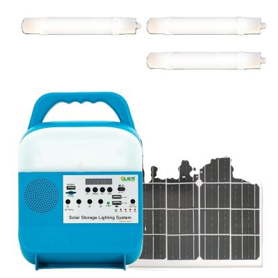 China Type C Customized Solar System Portable Home Outdoor Light Solar Panel Light System With Bulb Host Flashlight for sale