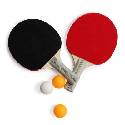 China Trianing Professional 25.5*15cm Knobs Out Of Poplar Wood Table Tennis Racket Set for sale