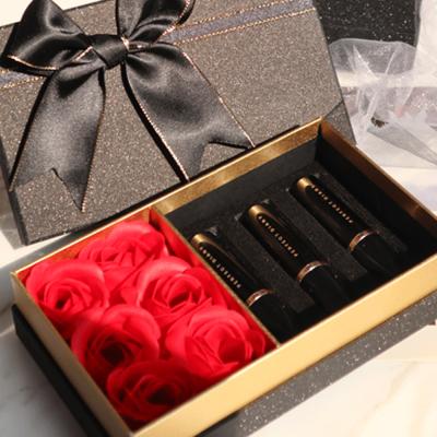 China Art Paper Valentines Jewelry Box Rose Flower Gift Box red for jewelry for sale