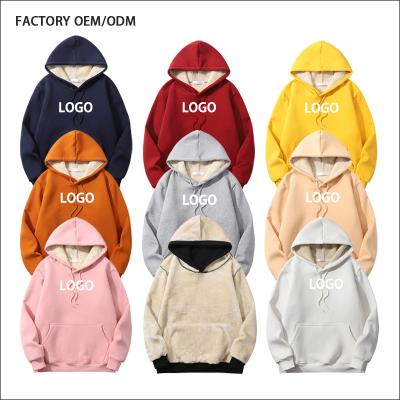 China Casual Winter Anti-pilling Thicken Warm Cashmere Wool Sweater Men Sherpa Sweatshirt Striped Plain Oversized Fleece Custom Hoodies for sale