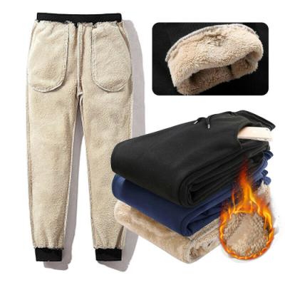 China High Quality Anti-wrinkle Lambs Wool Liner Keep Warm Pants Winter Woolen Male Breeches for sale