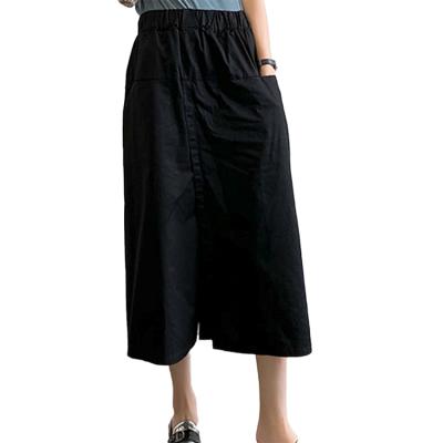 China Long Skirt Waist Personality Hakama Line One Of The Viable Korean Casual Elastic Mid Length Skirt for sale