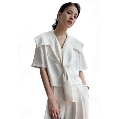 China Breathable temperament light-cooked wind and age-reducing sailor neck blouse women's fashion shirts for sale