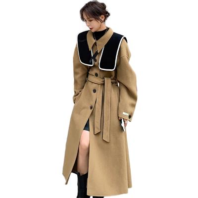 China Other Korean style British lapel temperament autumn and winter shawl mid length coat for sale