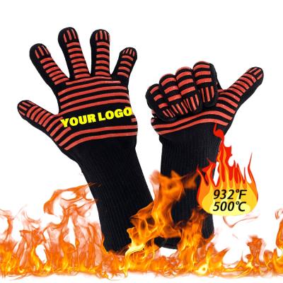 China Deliwear Casual Silicone BBQ Baking Extreme Heat Resistant Oven Gloves Custom Made For Grilling Steam Proof for sale