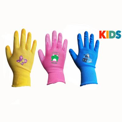 China Gardening Ladies Kids Garden Work Tool Heavy Duty Custom Gloves Household DIY Palm Cut Logo Palm Coated Children Safety Gloves for sale