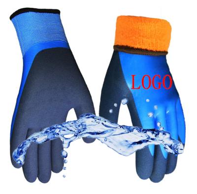 China Durable High Quality Seamless Easy Grip Industrial Latex Gloves Thermal Fleece Lined Latex Gloves For Freezers Cold Storage for sale