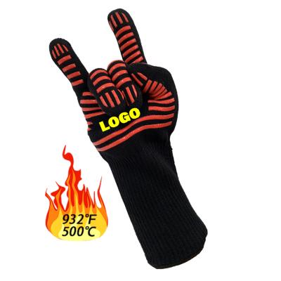 China Five Finger For Secure Fit Customize Logo Silicone Grip Heat Resistant BBQ Oven Gloves For Kitchen Grilling Baking Cooking Kitchen Tools BBQ for sale